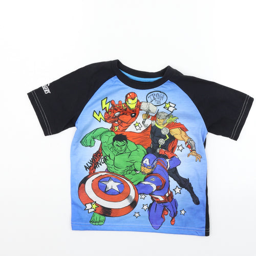 Character.com Boys Black   Basic T-Shirt Size 5 Years  - MARVEL