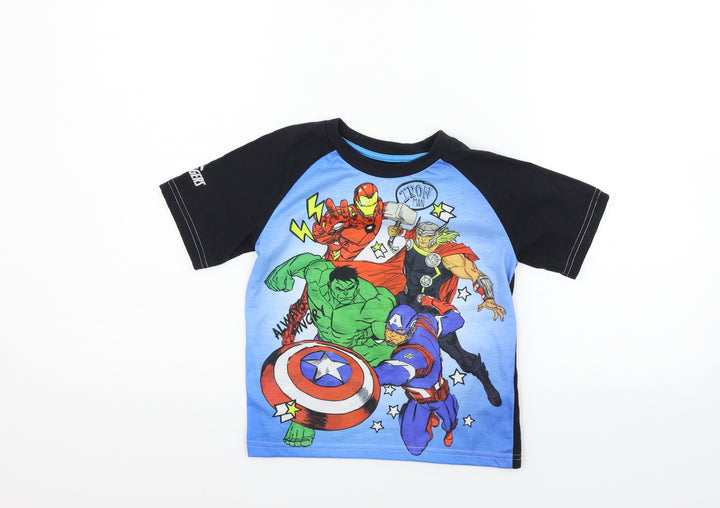 Character.com Boys Black   Basic T-Shirt Size 5 Years  - MARVEL