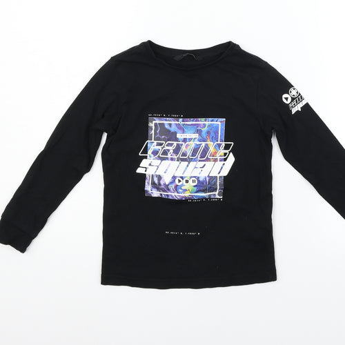 George Girls Black   Basic T-Shirt Size 4-5 Years