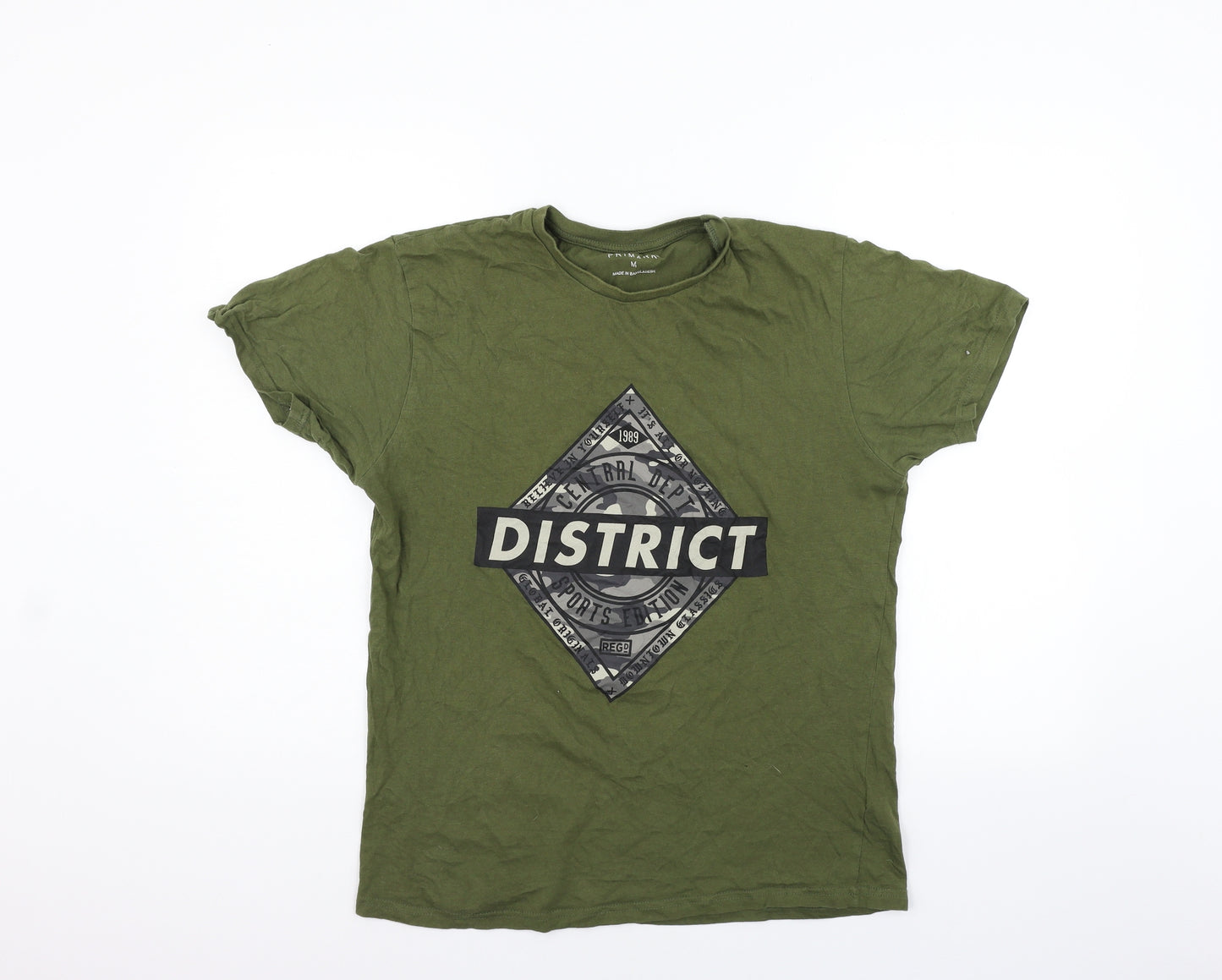 Primark Mens Green    T-Shirt Size M