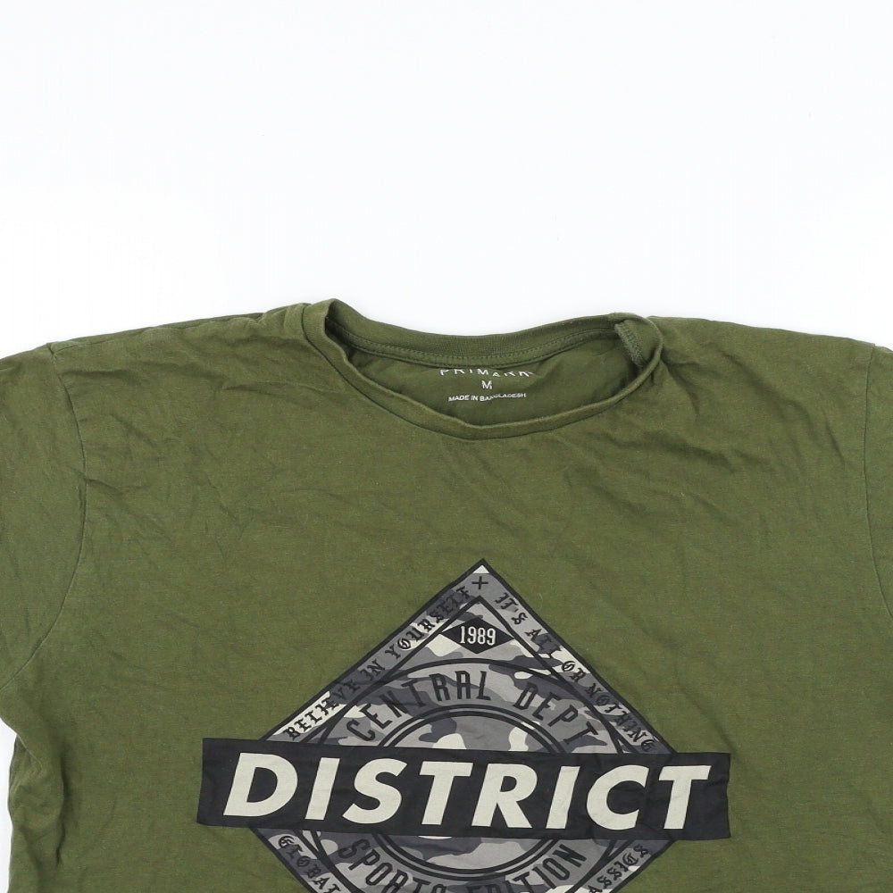 Primark Mens Green    T-Shirt Size M