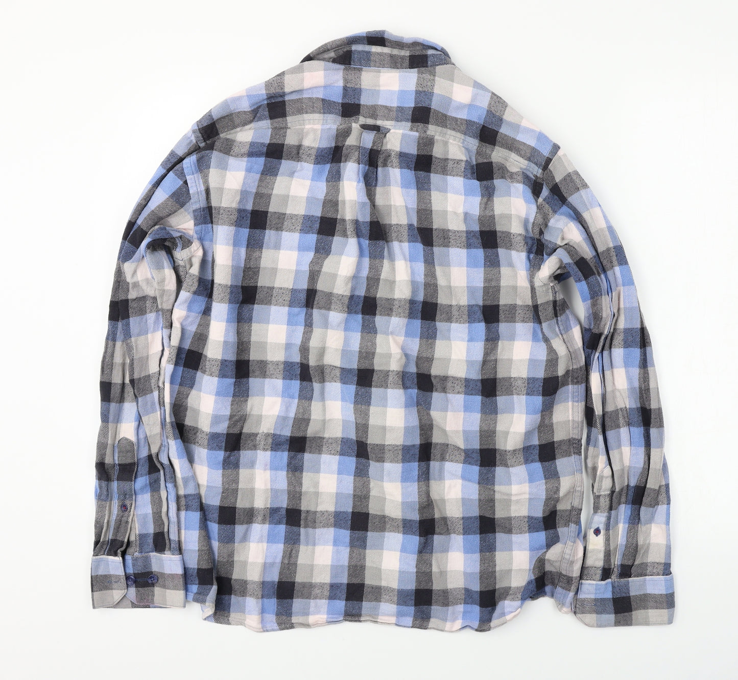 Bar Harbour  Mens Blue Check   Button-Up Size L