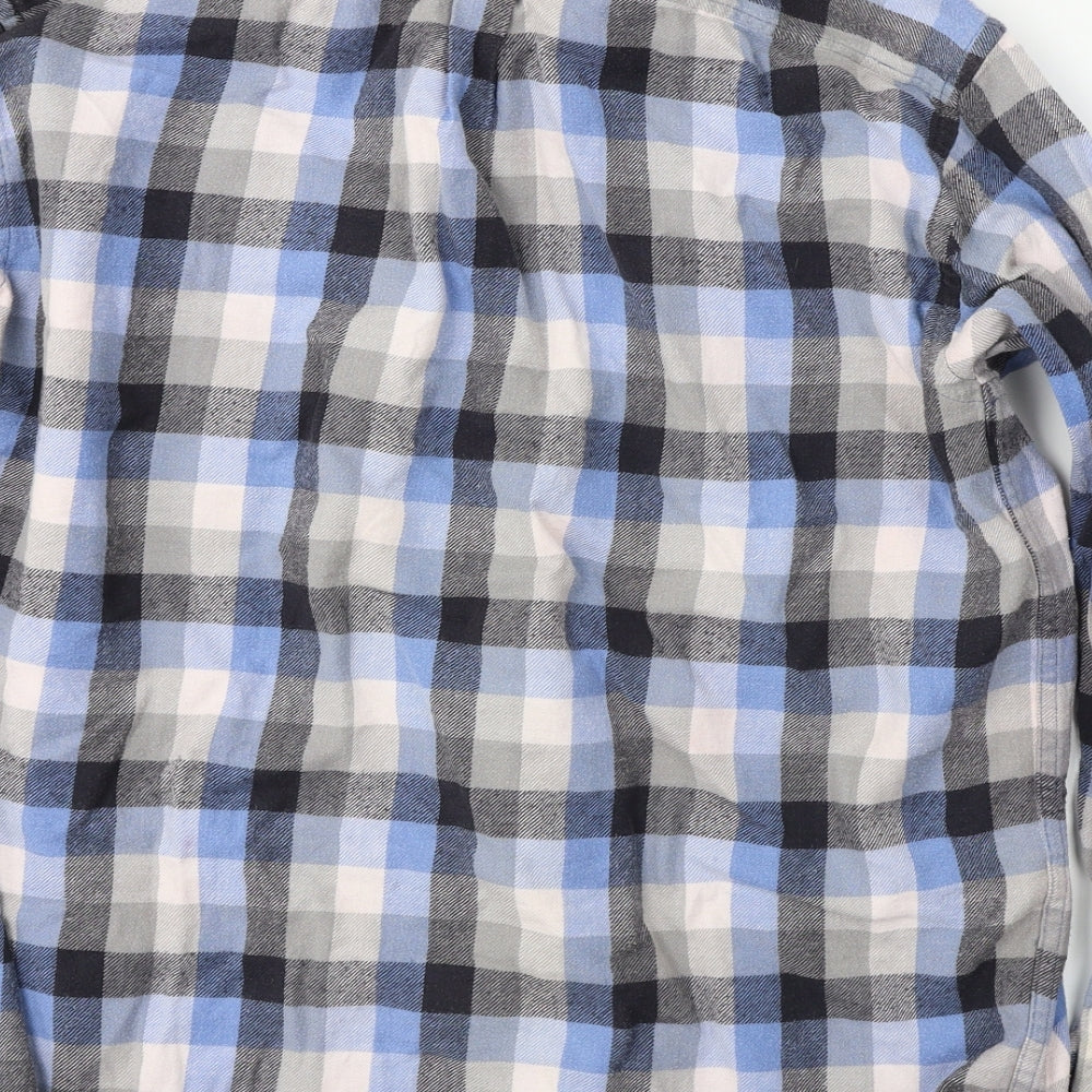 Bar Harbour  Mens Blue Check   Button-Up Size L