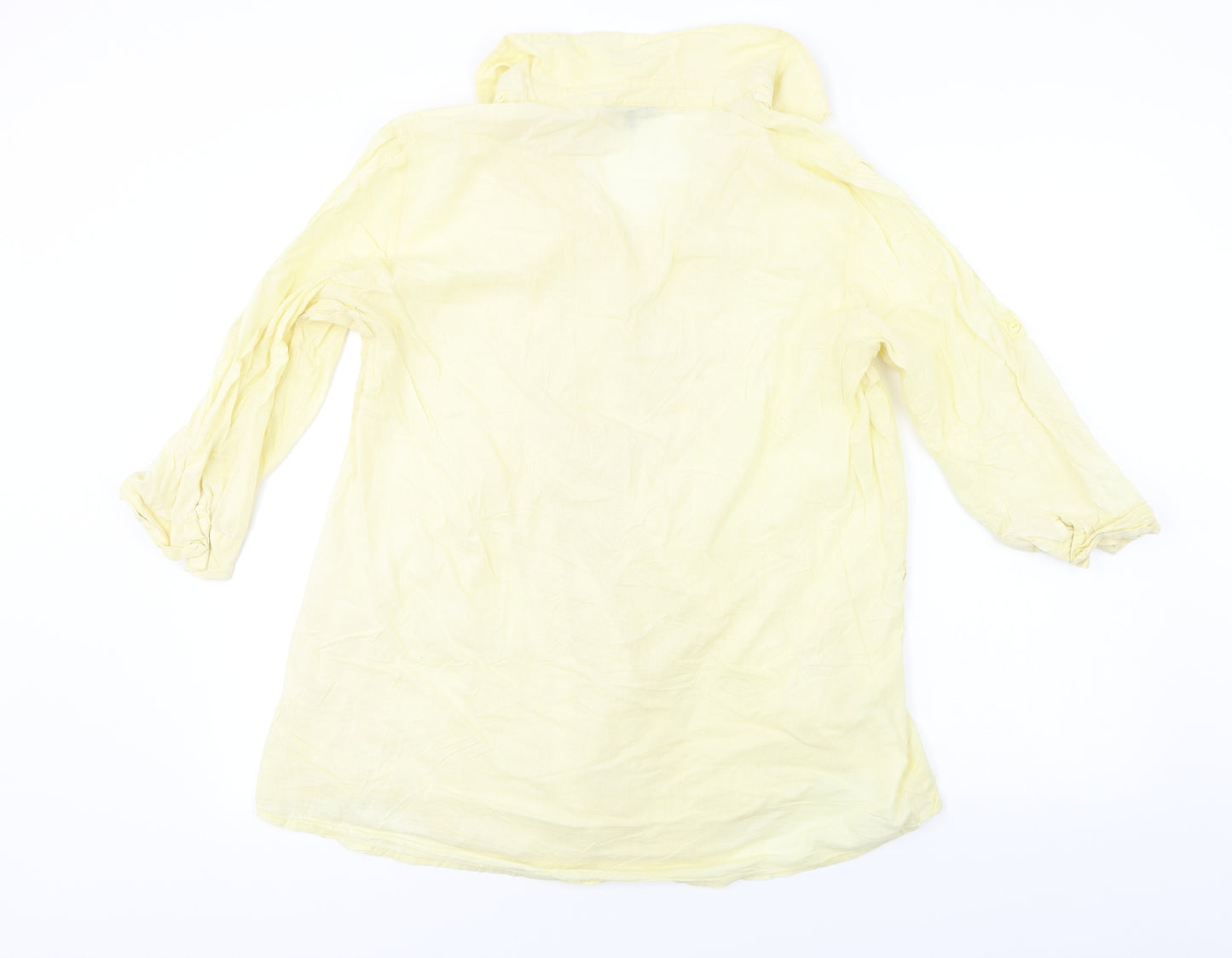 Papaya  Womens Yellow   Basic Button-Up Size 18