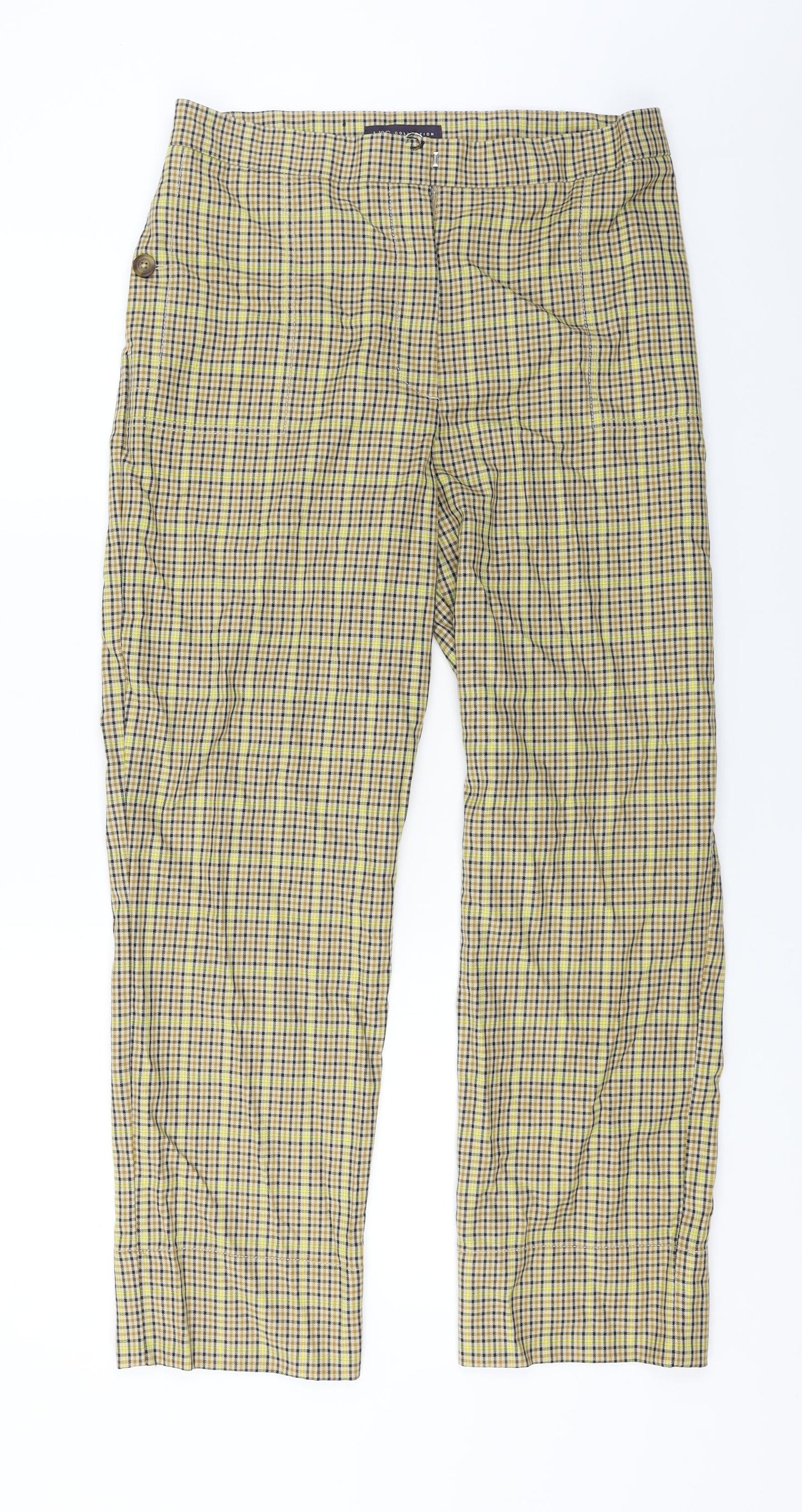 Marks and Spencer  Womens Beige Check  Trousers  Size 30 in L26 in