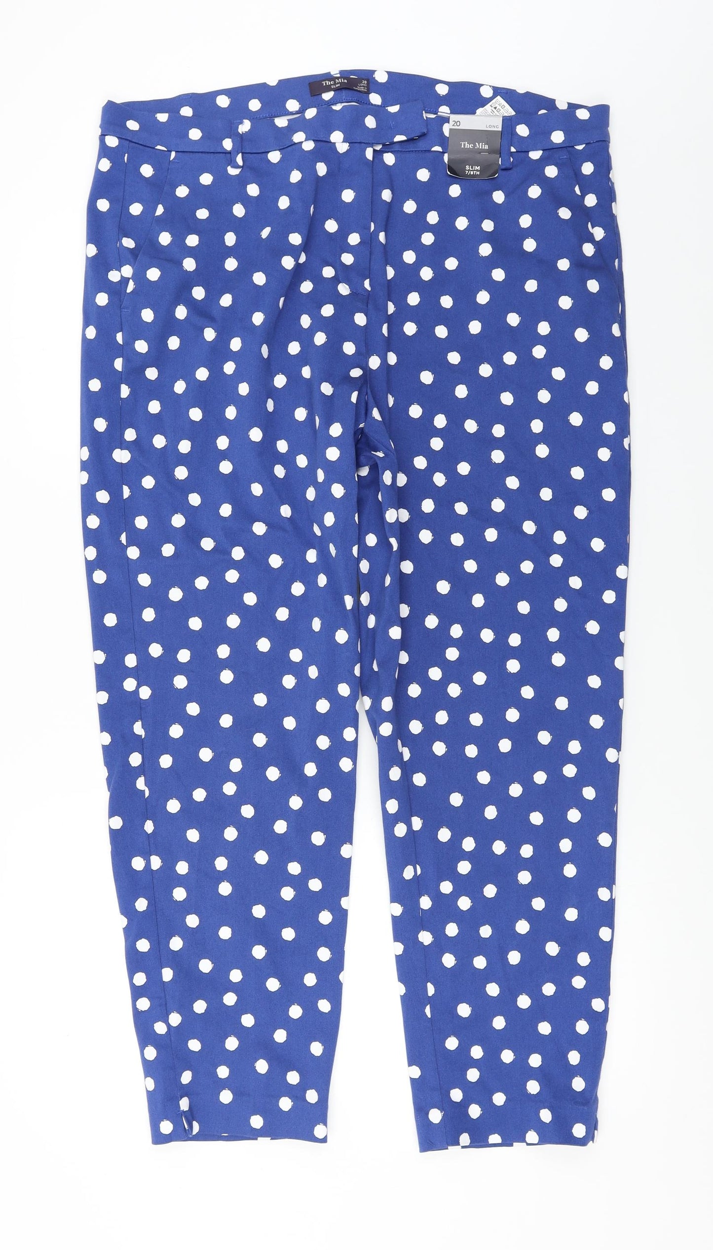 Marks and Spencer  Womens Blue Polka Dot  Trousers  Size 20 L26 in