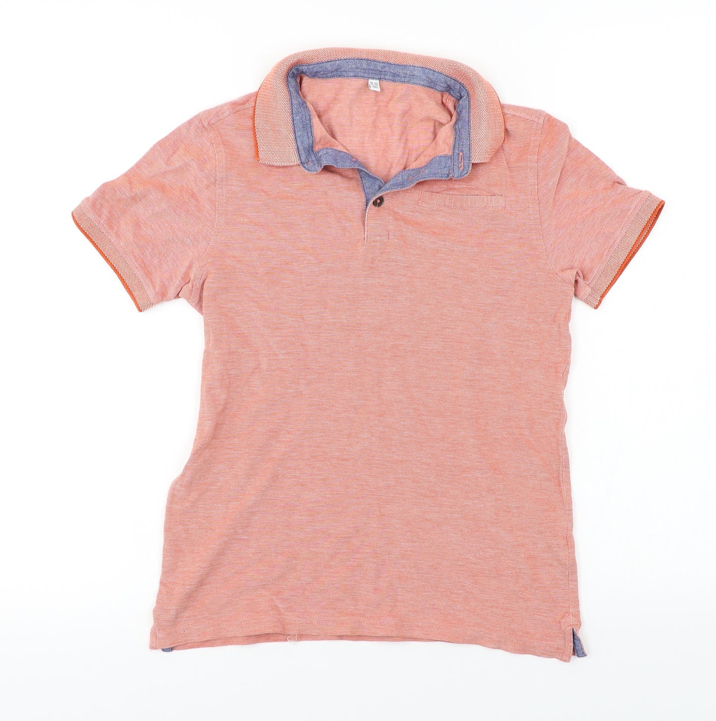 Preworn  Boys Orange   Basic Polo Size 11-12 Years