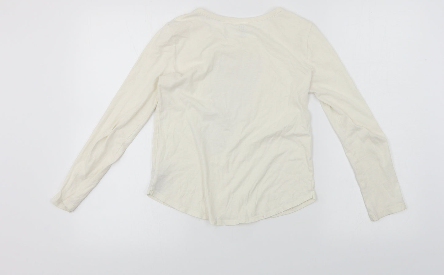 Gap  Girls White   Basic T-Shirt Size L  - Sequin detail