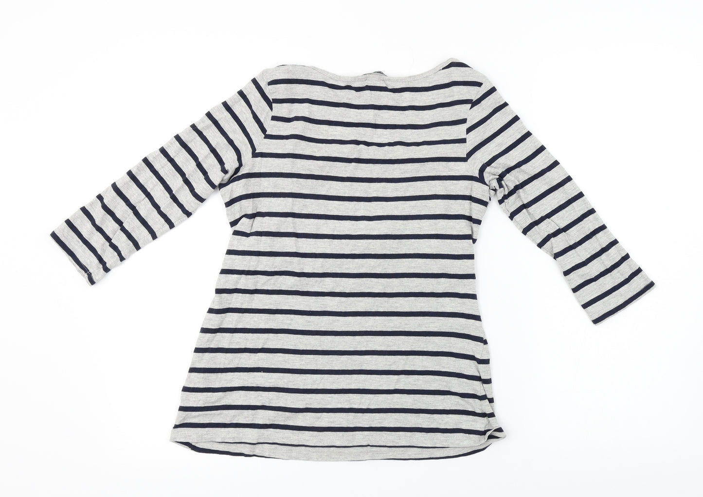 H&M  Womens Grey Striped  Basic T-Shirt Size S