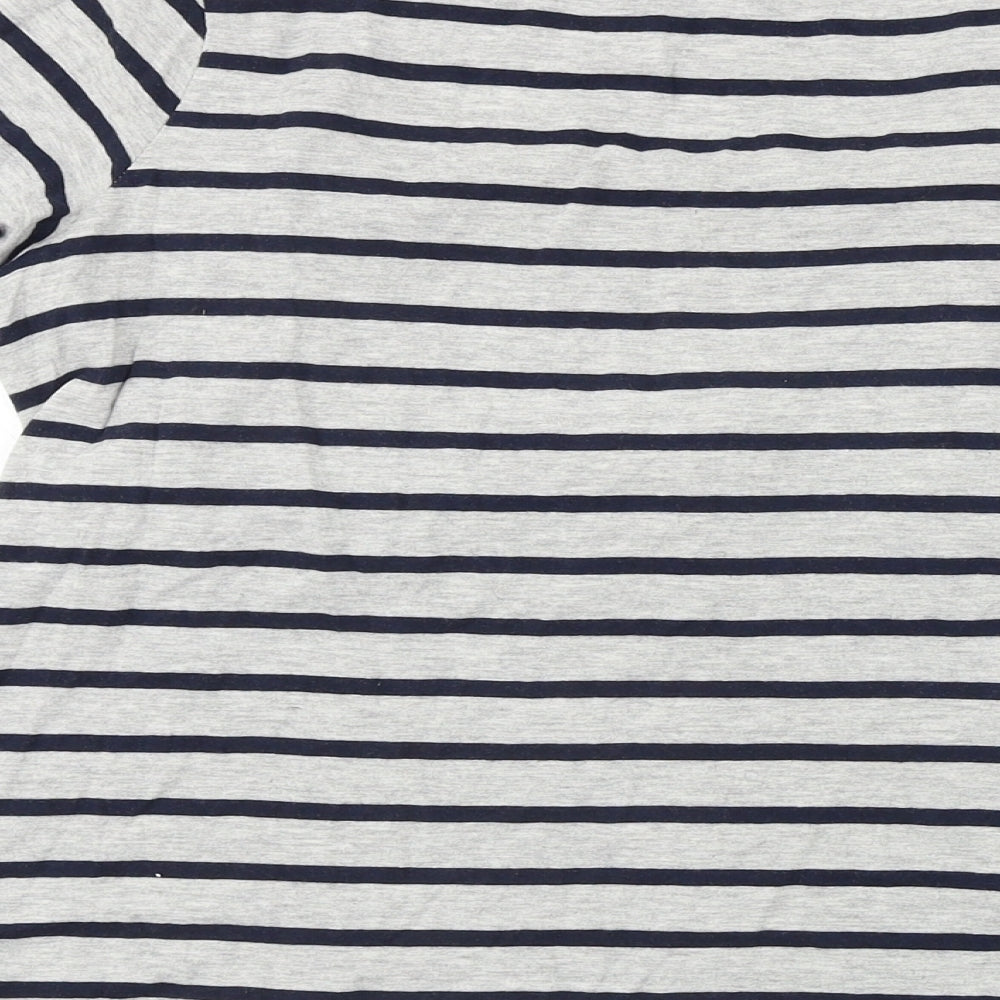 H&M  Womens Grey Striped  Basic T-Shirt Size S