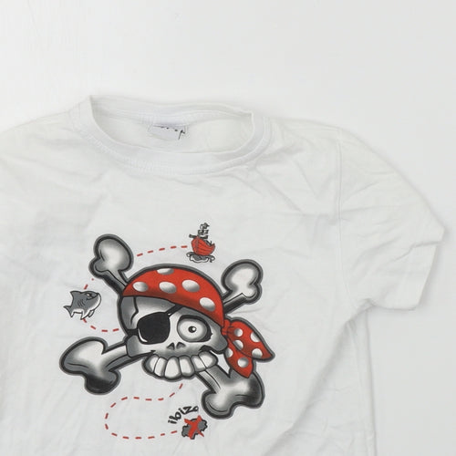 Planet 2000  Boys White   Basic T-Shirt Size 6 Years