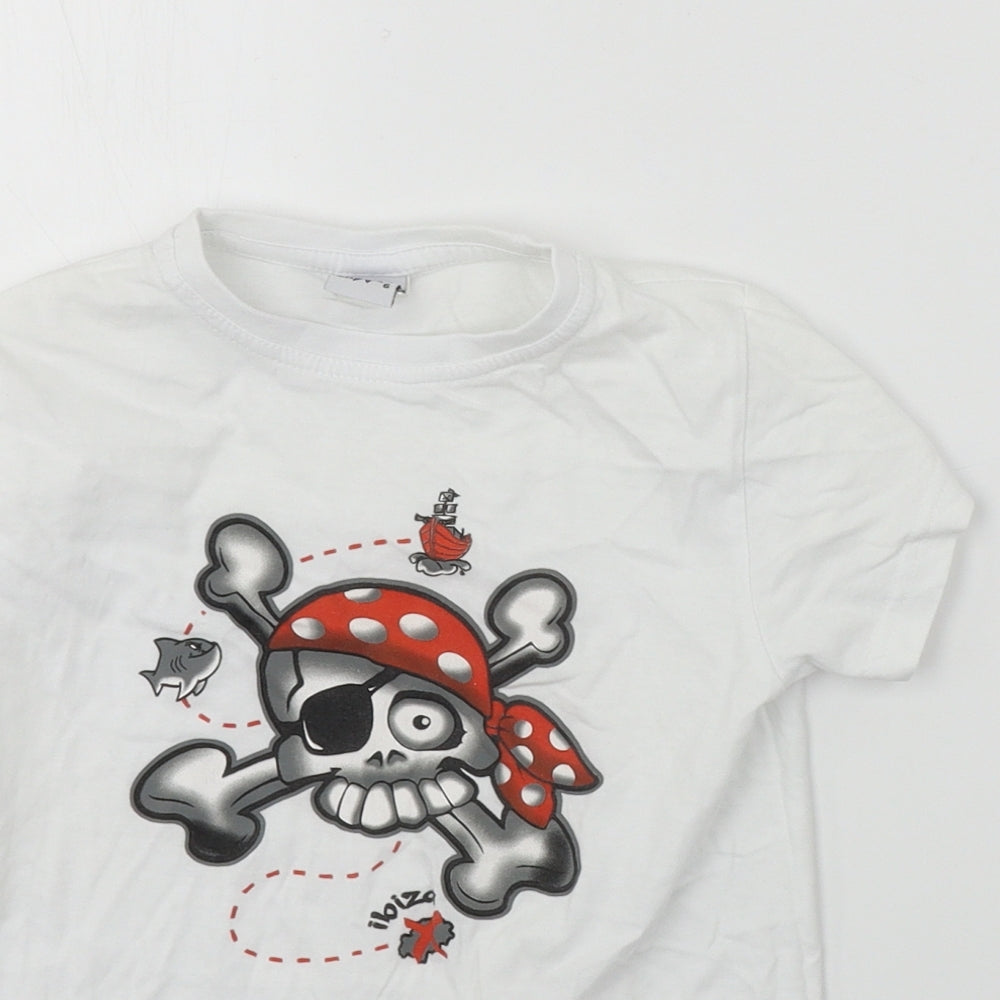 Planet 2000  Boys White   Basic T-Shirt Size 6 Years