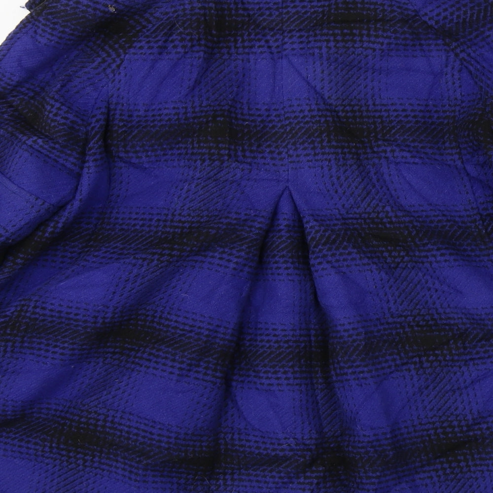 Per Una  Womens Blue Check  Jacket Coat Size 16