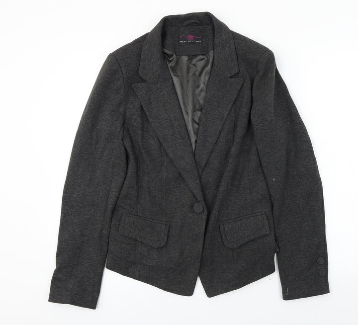 New Look Womens Grey Jacket Blazer Size 14