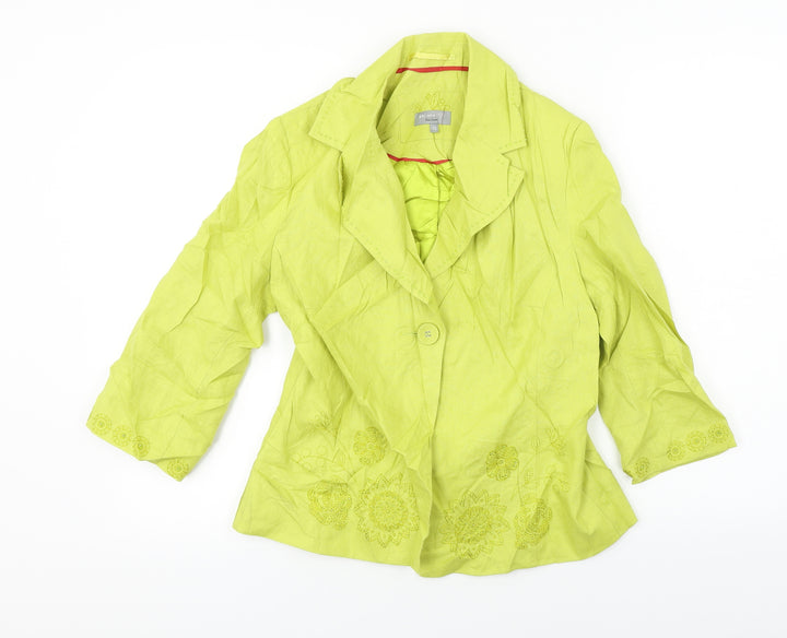 Per Una Womens Green Jacket Blazer Size 12