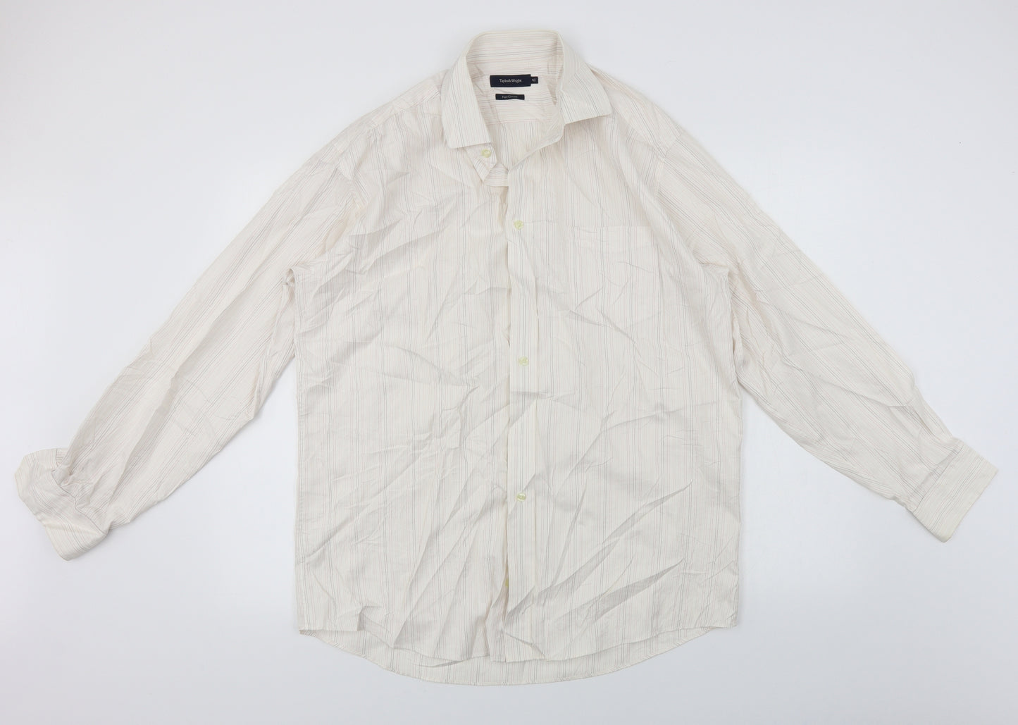 Taylor & Wright  Mens Pink Striped   Dress Shirt Size 15.5