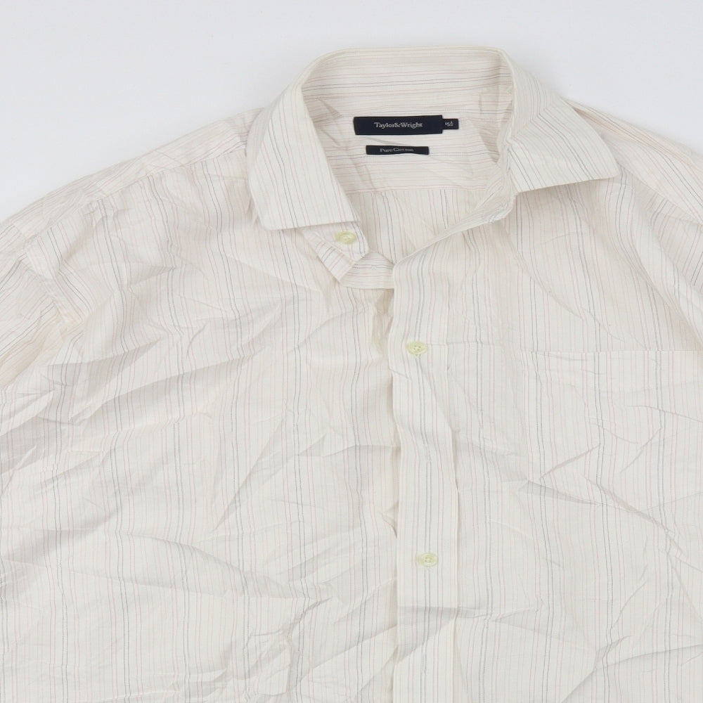 Taylor & Wright  Mens Pink Striped   Dress Shirt Size 15.5