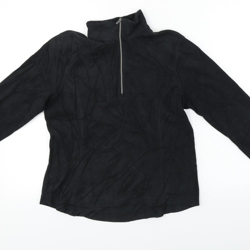 Lands' End  Womens Black   Henley Jumper Size XS