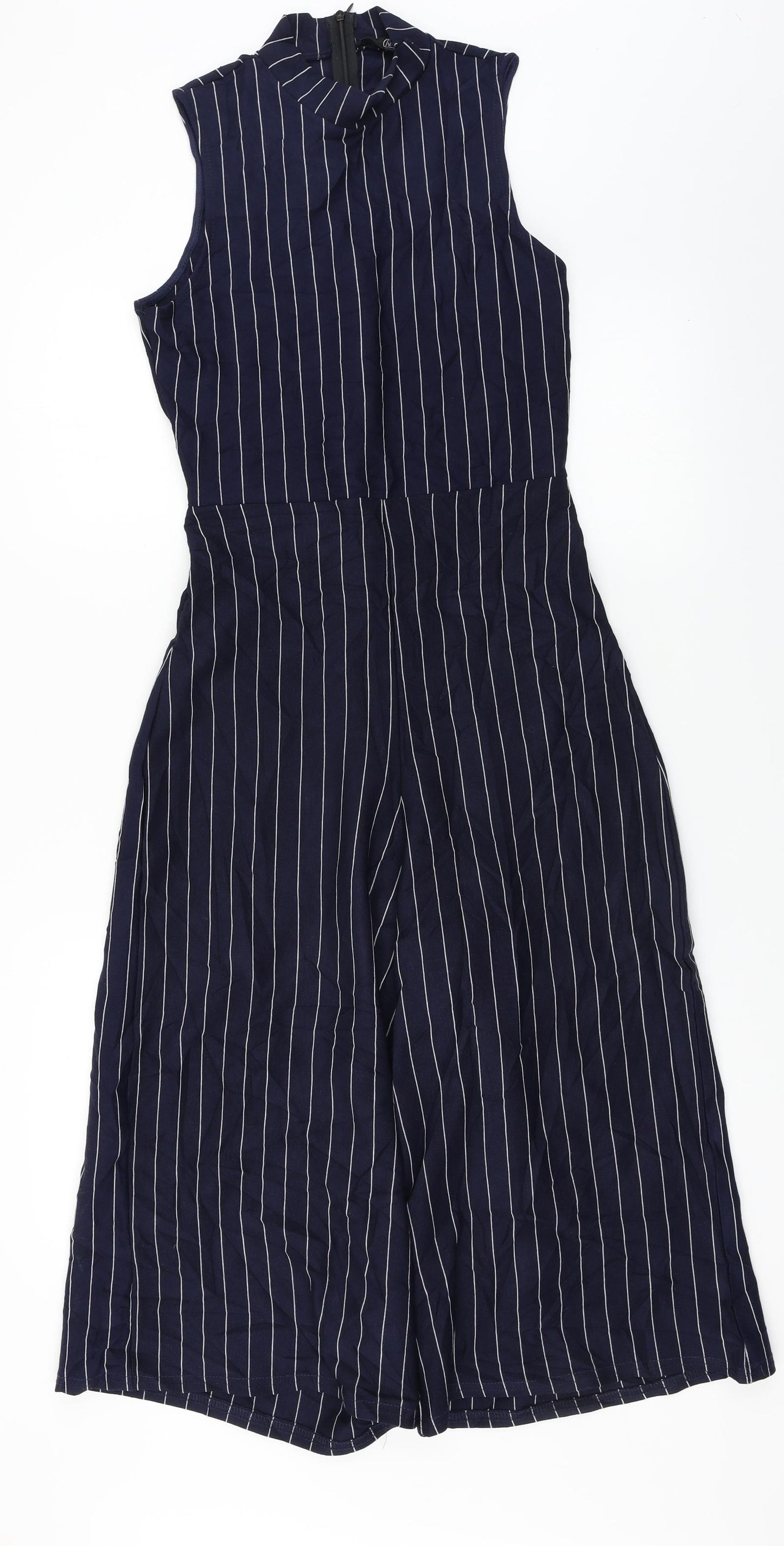 Missguided  Womens Blue Striped  Jumpsuit One-Piece Size 10