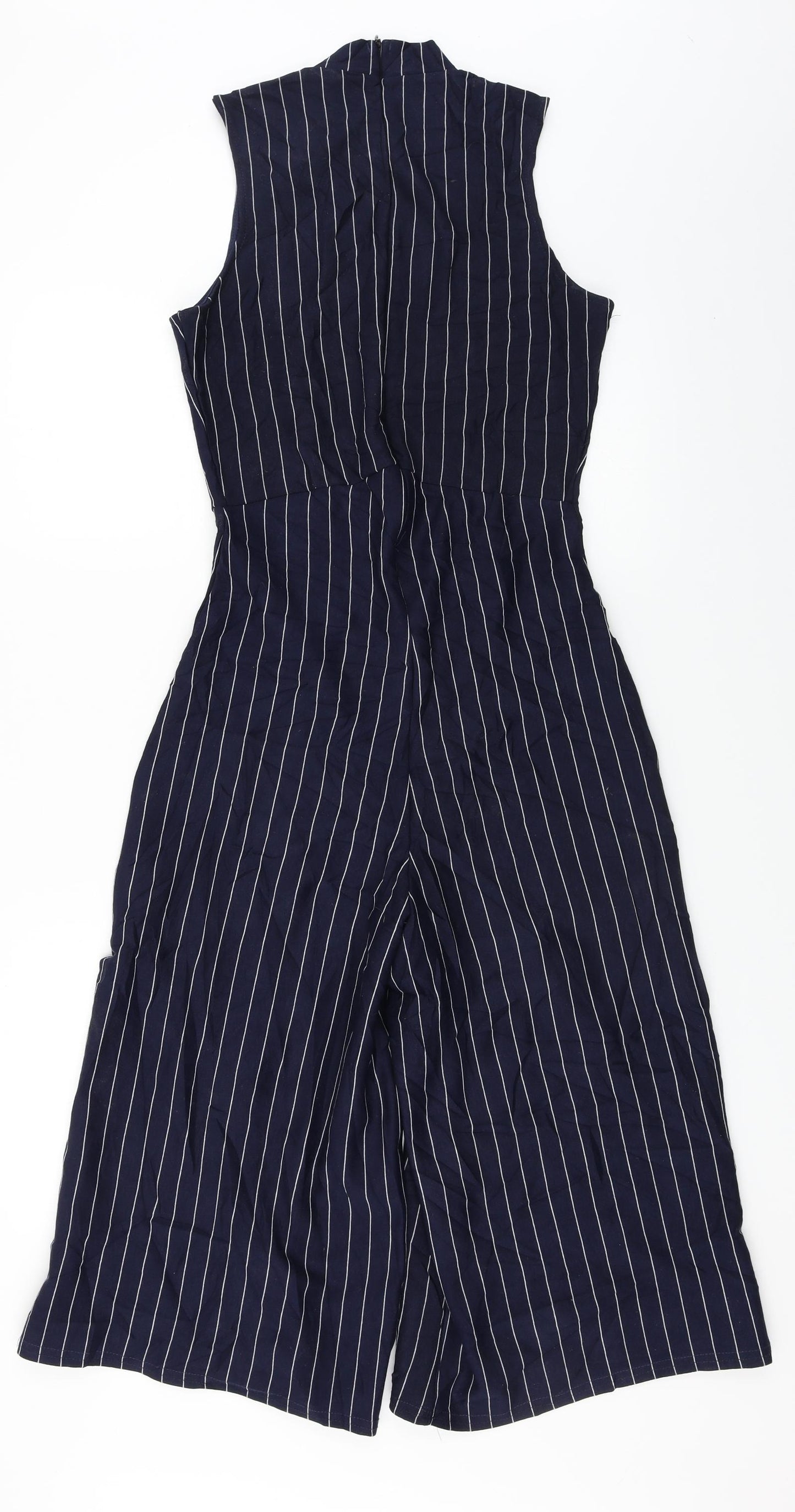 Missguided  Womens Blue Striped  Jumpsuit One-Piece Size 10