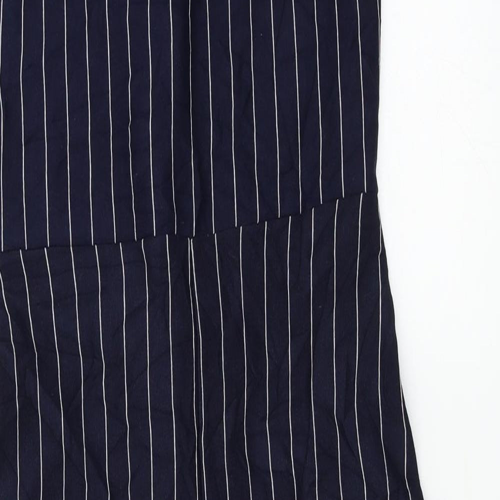 Missguided  Womens Blue Striped  Jumpsuit One-Piece Size 10