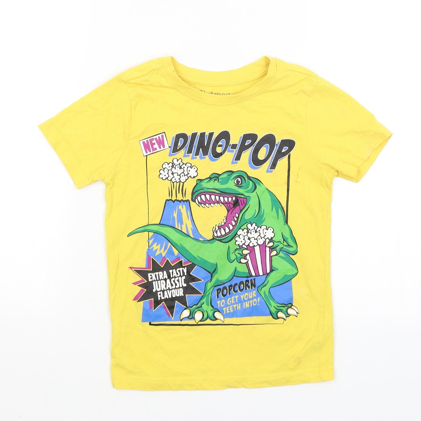 Nutmeg Boys Yellow   Basic T-Shirt Size 5-6 Years  - Dino Pop