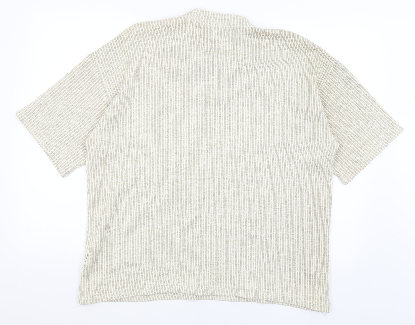 Gianno Mens Beige Striped  Pullover Jumper Size M