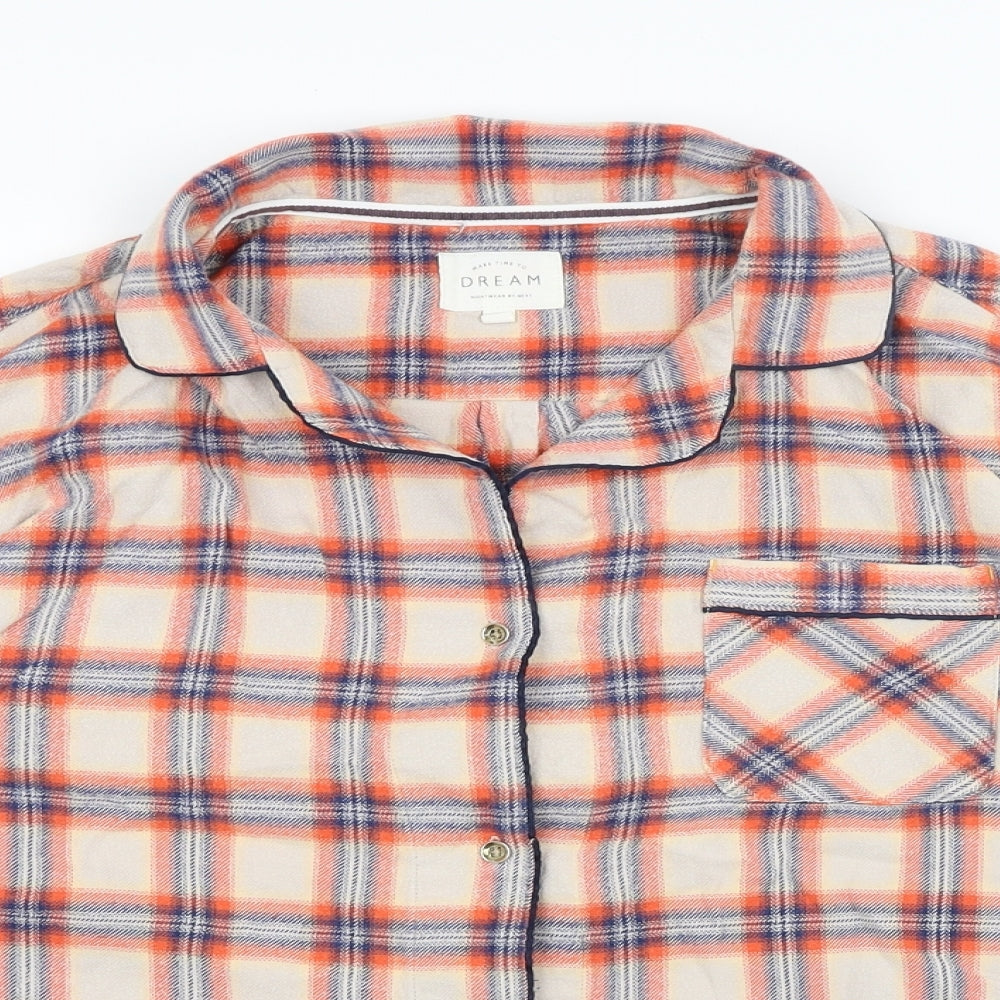 NEXT Womens Brown Plaid  Top Pyjama Top Size 14