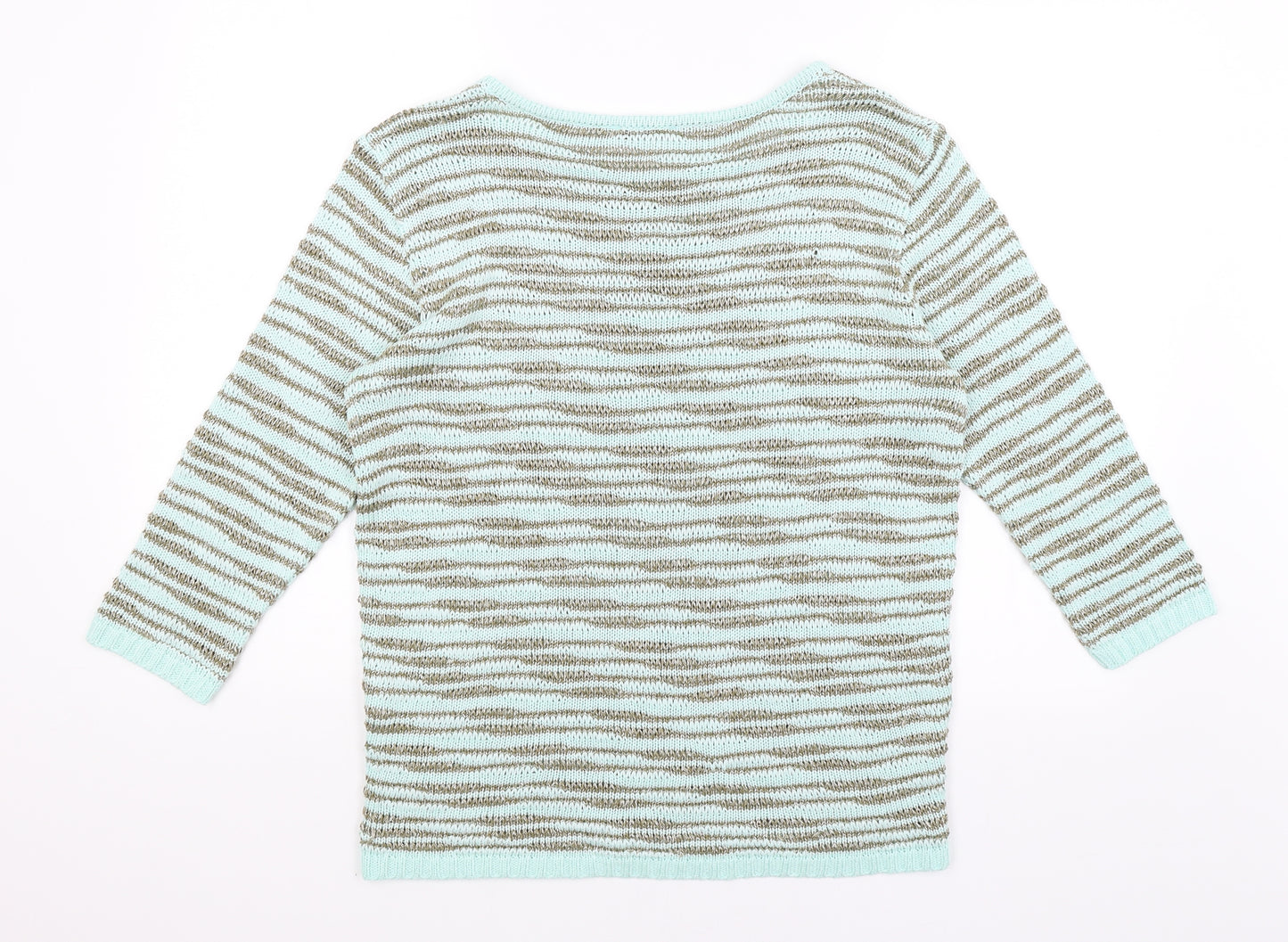 Damart Womens Blue Striped  Pullover Jumper Size 14