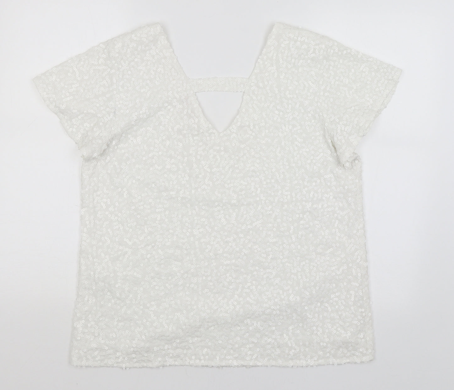 Amichi Collection Womens White   Basic T-Shirt Size L