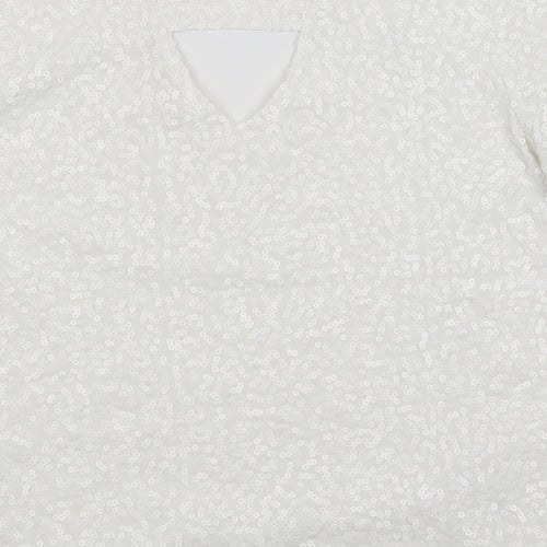 Amichi Collection Womens White   Basic T-Shirt Size L
