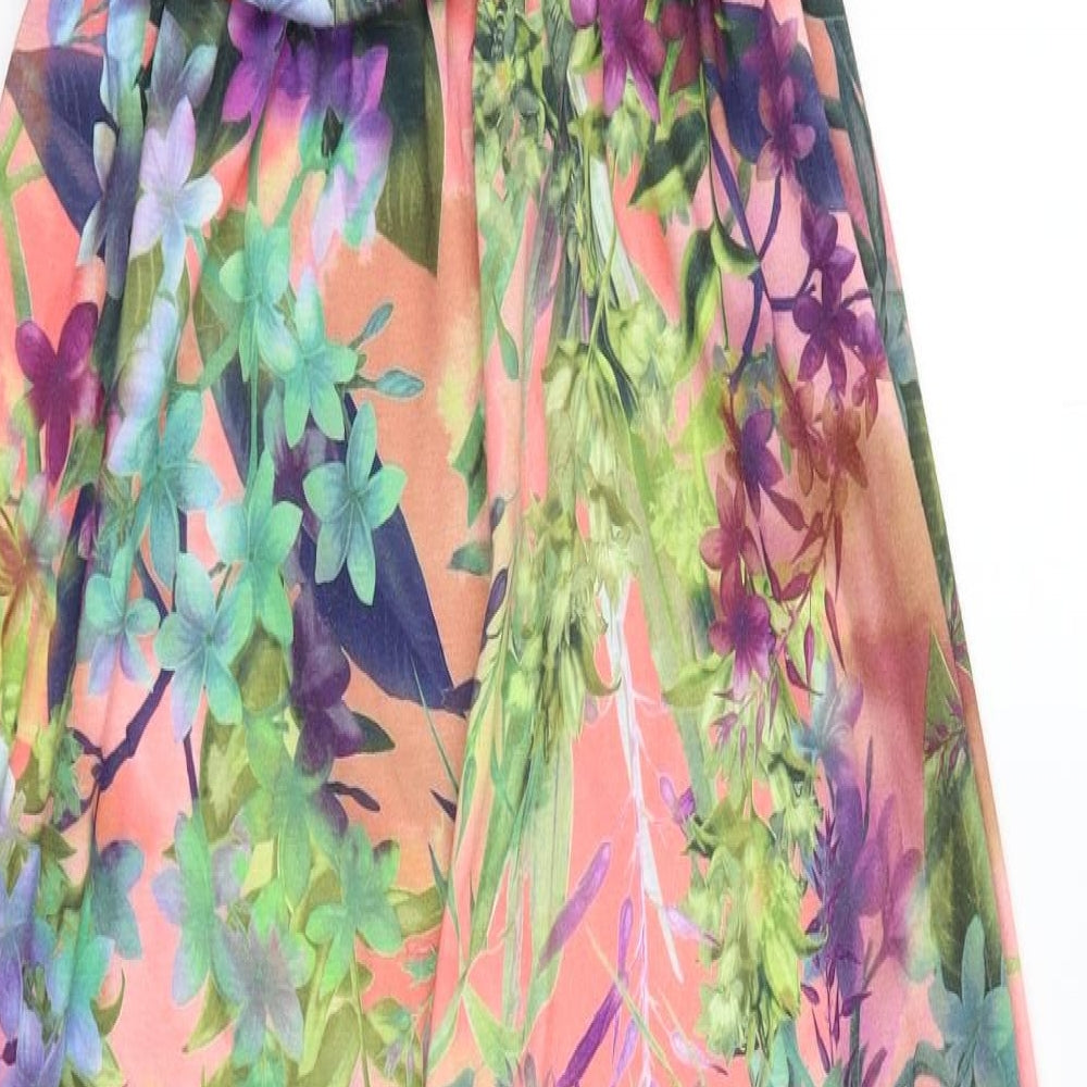 QED London Womens Pink Floral  Fit & Flare  Size 12