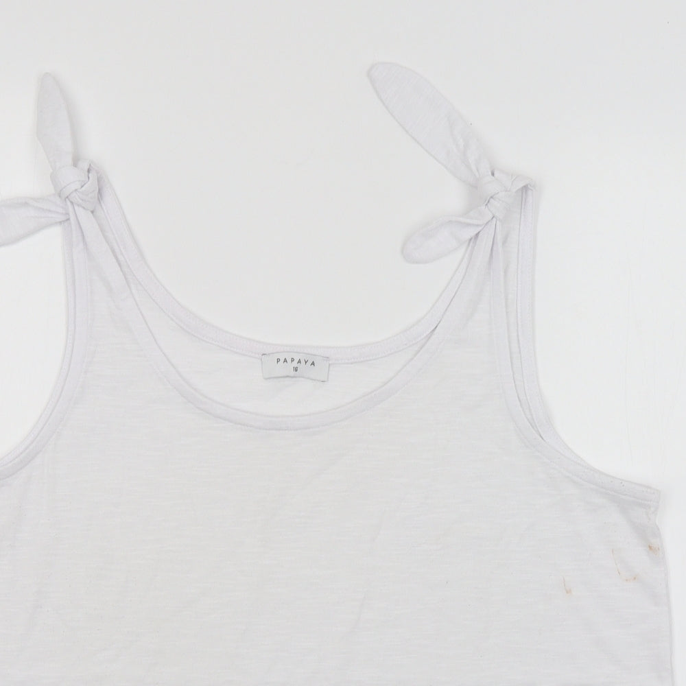 Papaya Womens White   Basic Tank Size 16