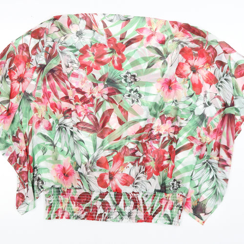 Soon Womens White Floral  Basic T-Shirt Size 16