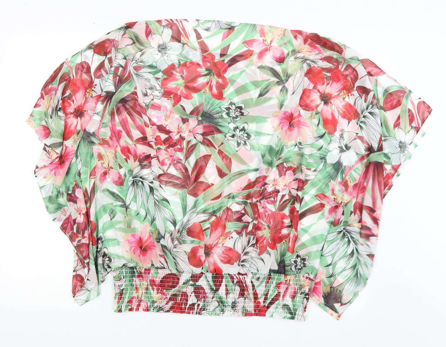 Soon Womens White Floral  Basic T-Shirt Size 16