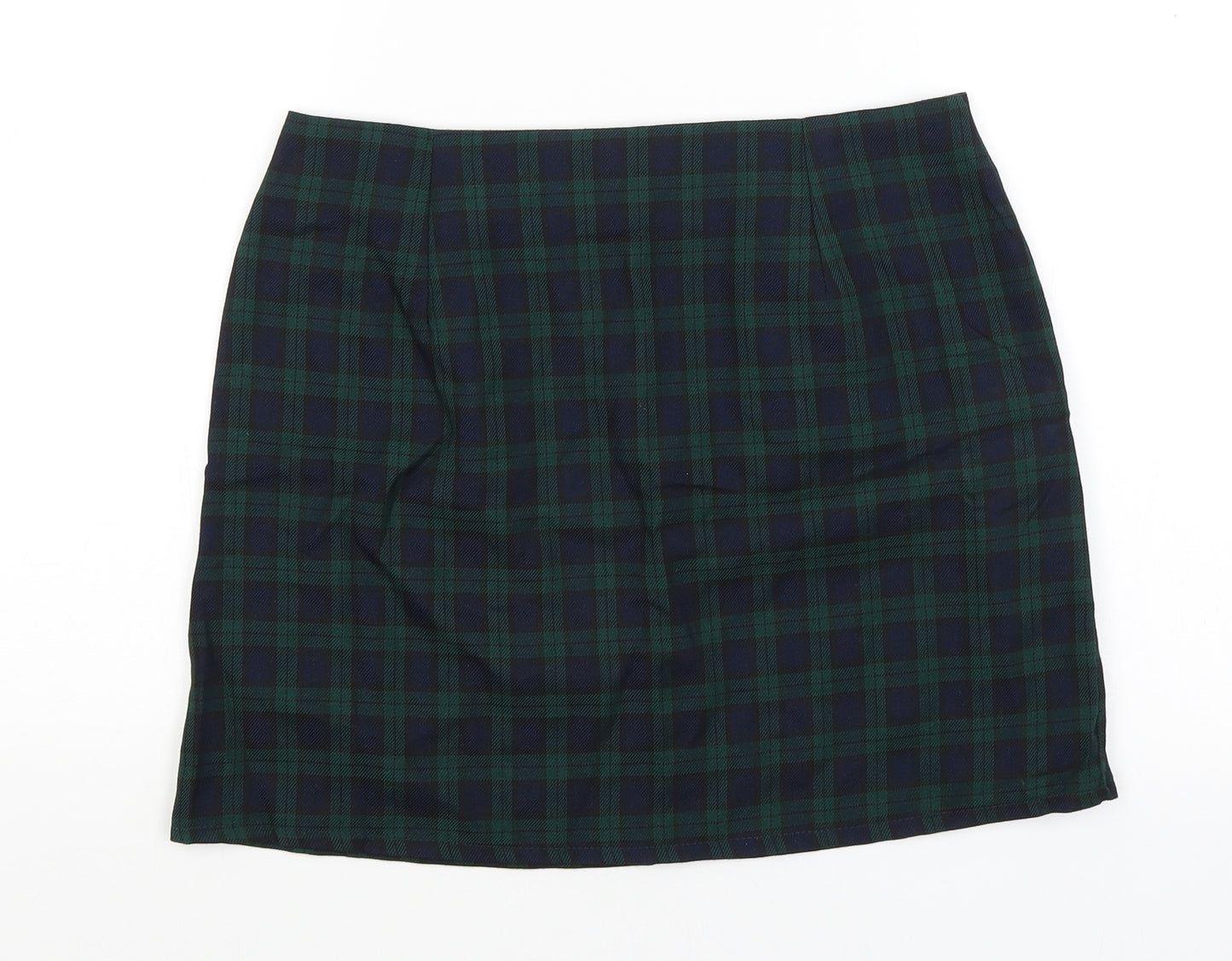 Nasty Gal Womens Green Plaid  Mini Skirt Size 12