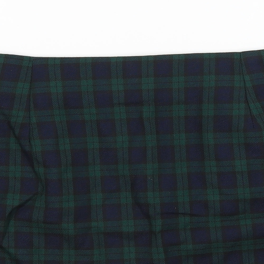 Nasty Gal Womens Green Plaid  Mini Skirt Size 12