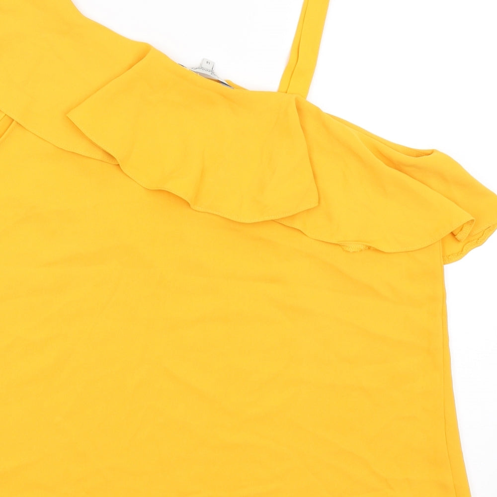 Peacocks Womens Yellow   Camisole Tank Size 14