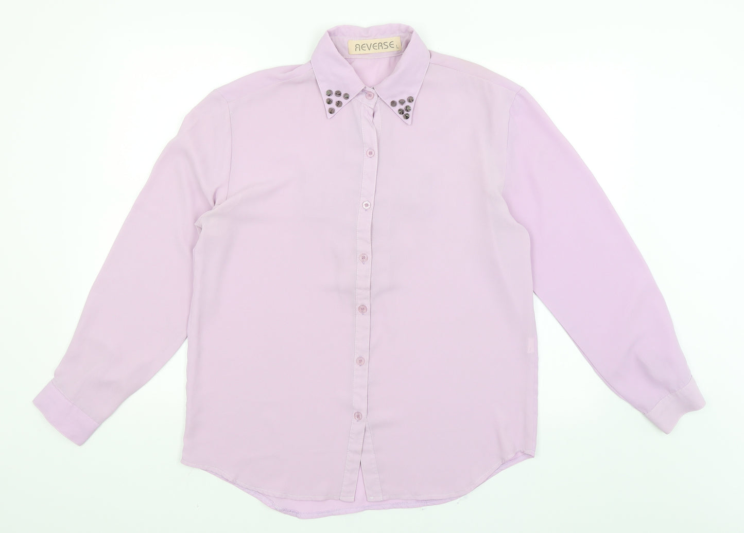 Reverse Womens Purple   Basic Button-Up Size L