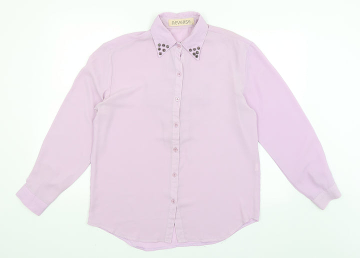 Reverse Womens Purple   Basic Button-Up Size L