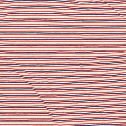 Cooperative Womens White Striped  Cropped T-Shirt Size S