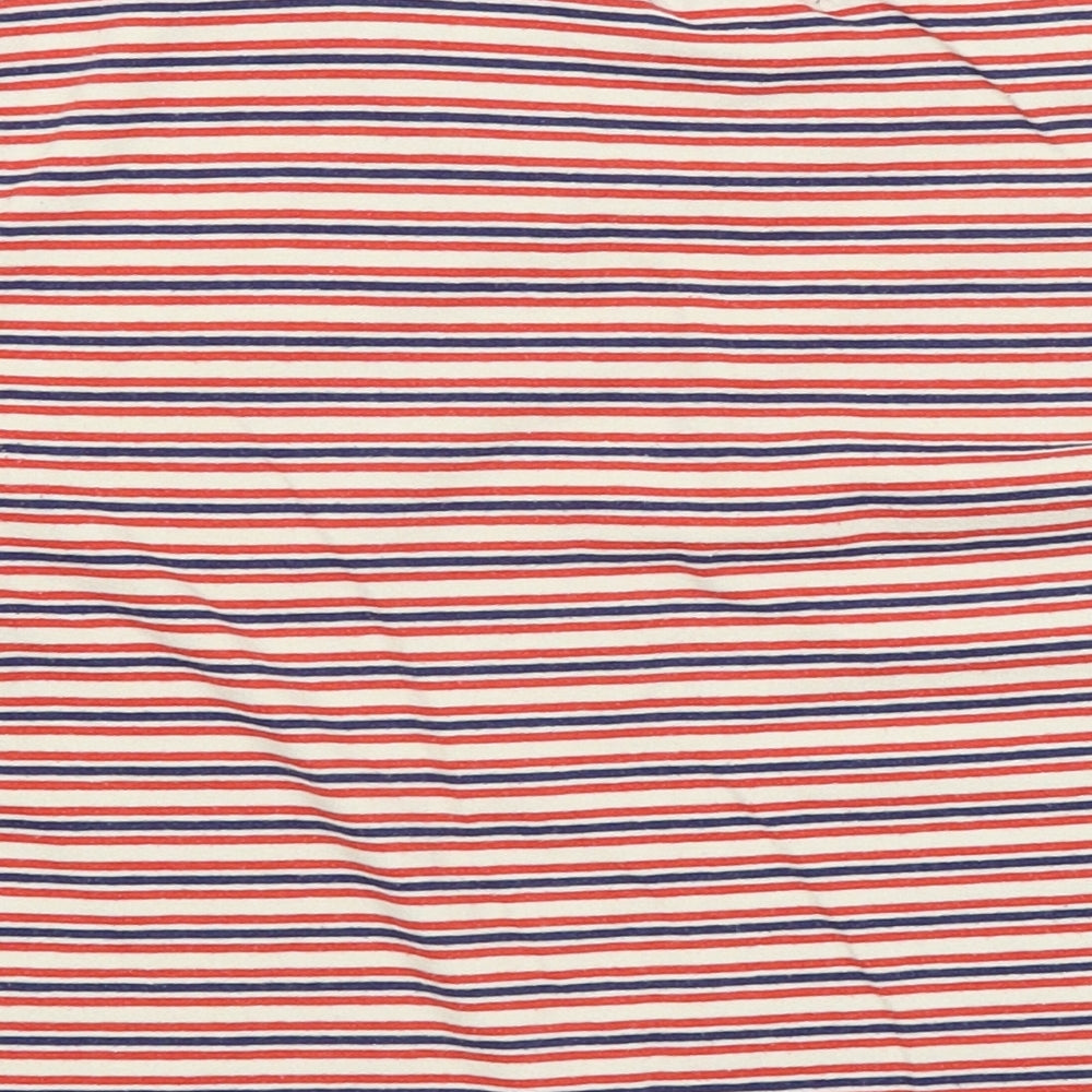 Cooperative Womens White Striped  Cropped T-Shirt Size S