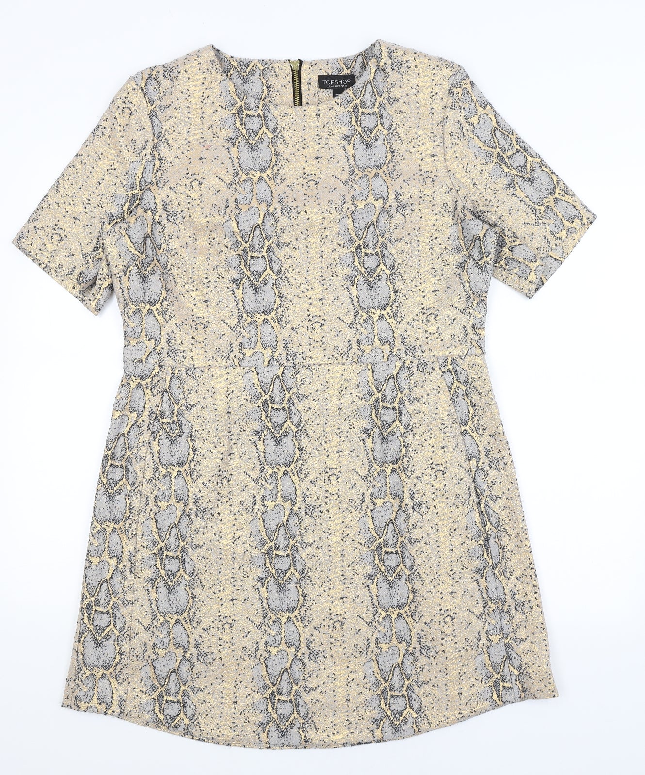 Topshop Womens Beige Animal Print  Bodycon  Size 16
