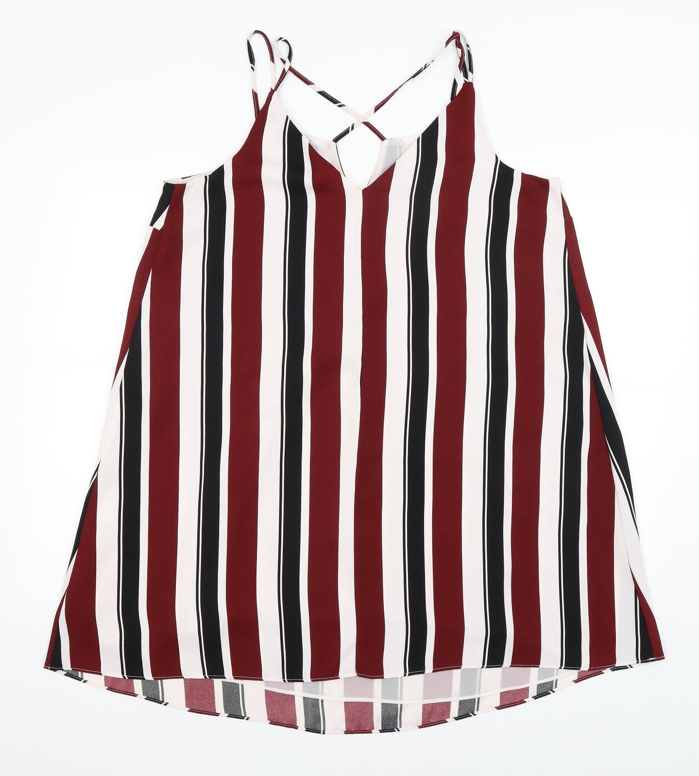 River Island Womens Red Striped  A-Line  Size 18