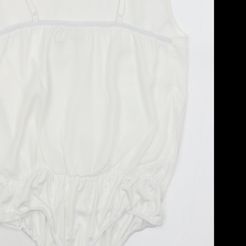 Missguided Womens White   Bodysuit One-Piece Size 16
