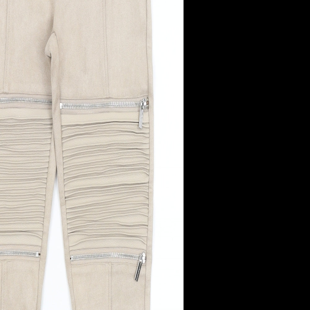Manier De Voir Womens Beige   Trousers  Size 8 L28 in