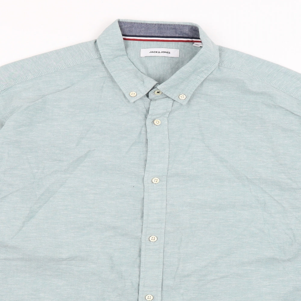 Jack Jones Mens Blue    Dress Shirt Size XL
