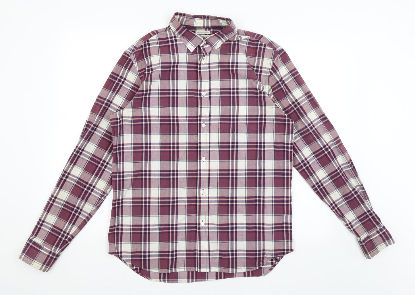 Old Navy Mens Red Plaid   Button-Up Size S