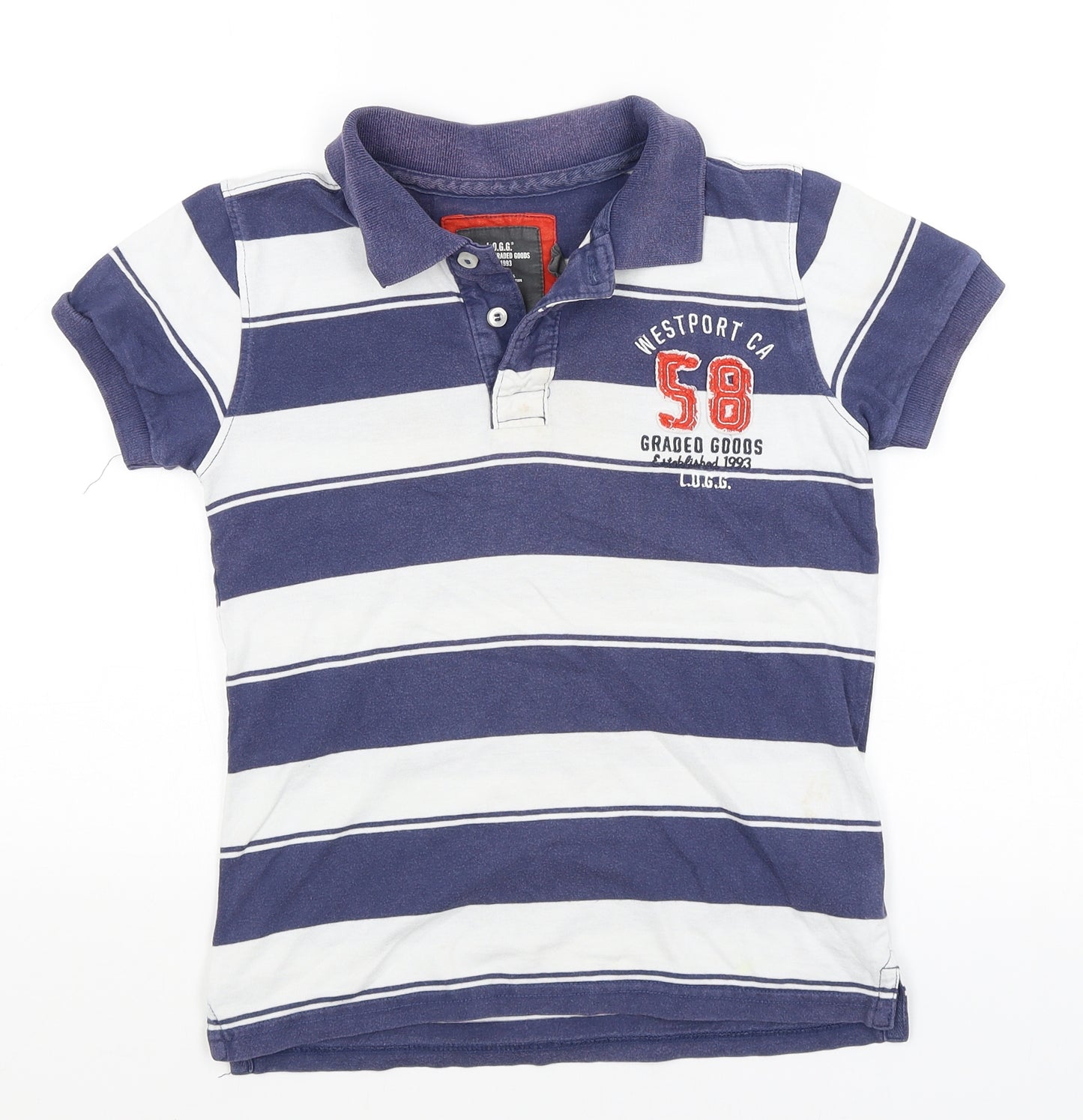 H&M Boys Blue Striped  Basic T-Shirt Size 9-10 Years