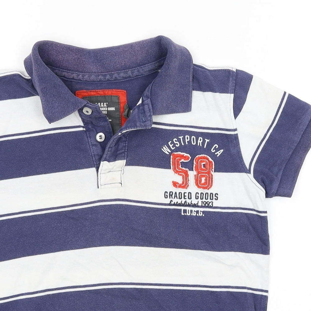 H&M Boys Blue Striped  Basic T-Shirt Size 9-10 Years